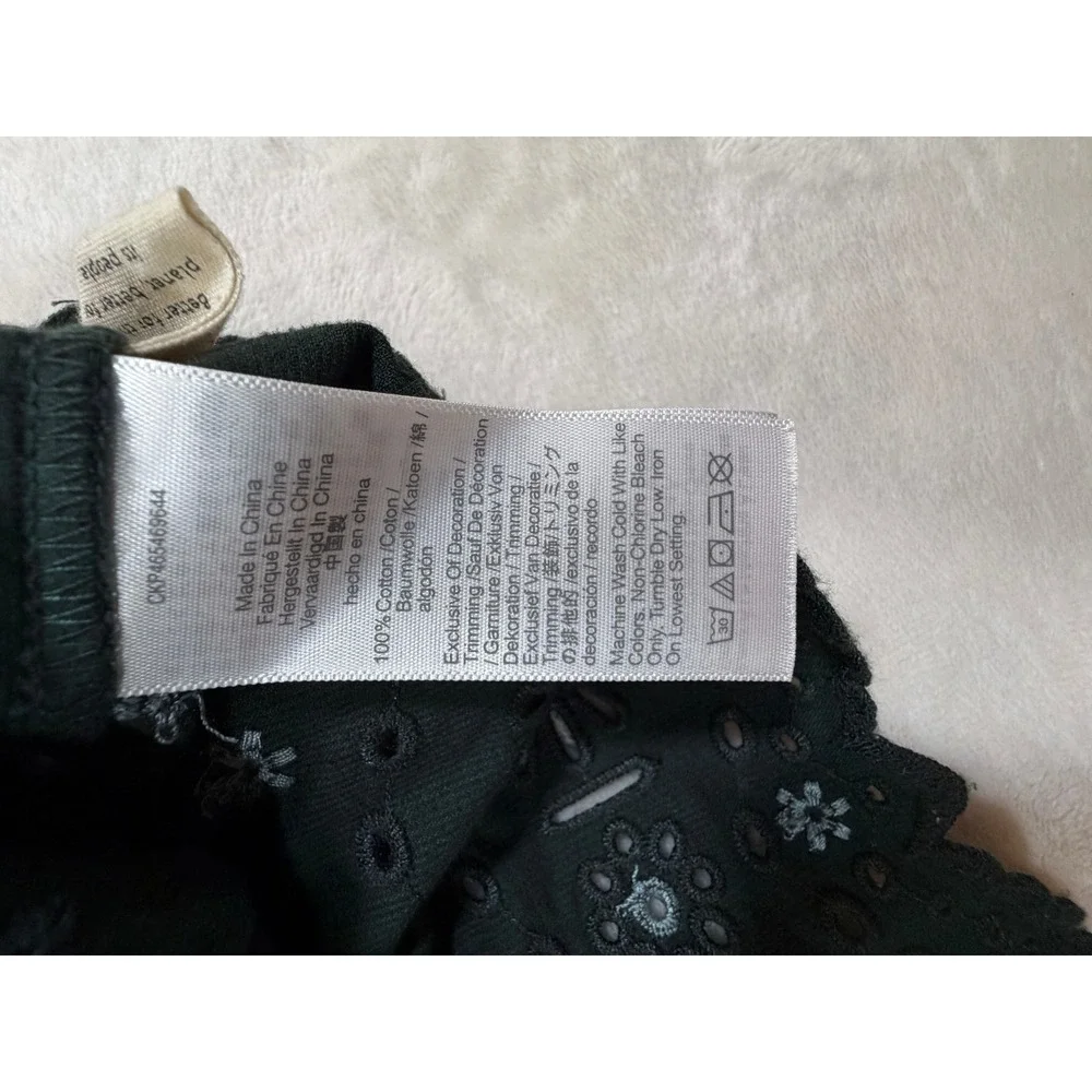 Madewell Green Eyelet Corduroy Button Front Top Women S Excellent